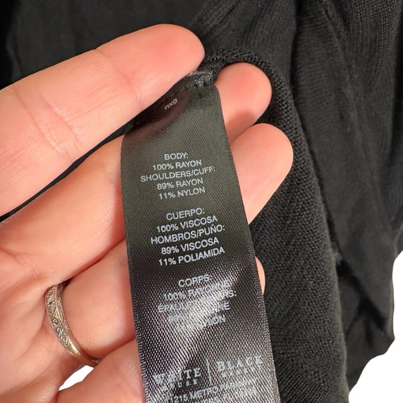 WHBM Womens XS Black Knit Sweater Draped Open Front Stretchy Business Office - Picture 2 of 5